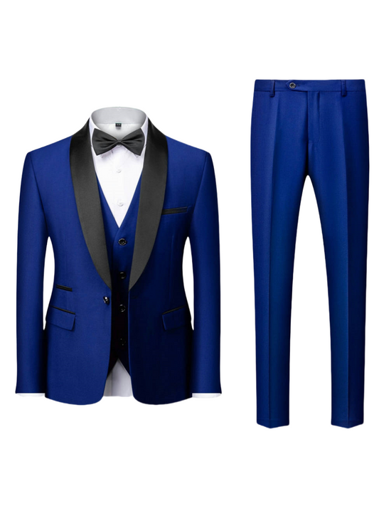 Tailored Fit Single Breasted One-Button 3 Pieces Patterned Men's Wedding Suits