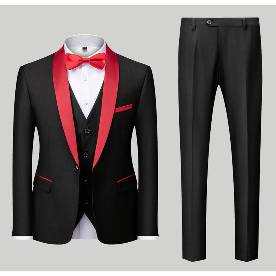 Tailored Fit Single Breasted One-Button 3 Pieces Patterned Men's Wedding Suits