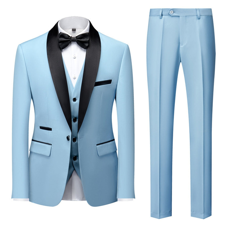 Tailored Fit Single Breasted One-Button 3 Pieces Patterned Men's Wedding Suits