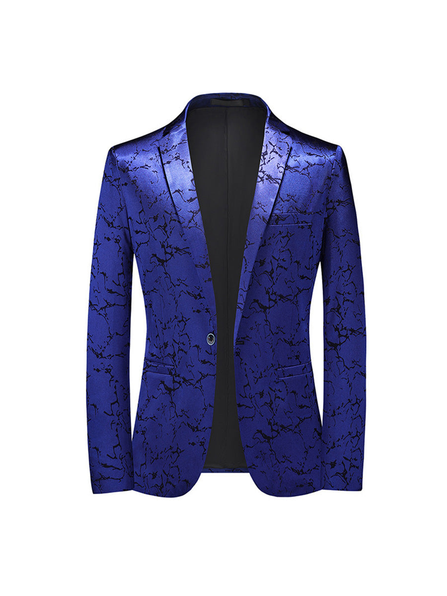 Tailored Fit Single Breasted One-Button Solid Colored Men's Party Jacket