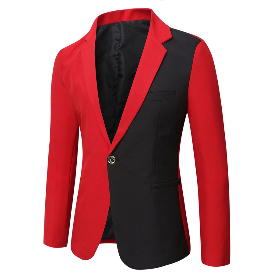 Tailored Fit Notched Lapel Single Breasted One-button Men's Party Jacket