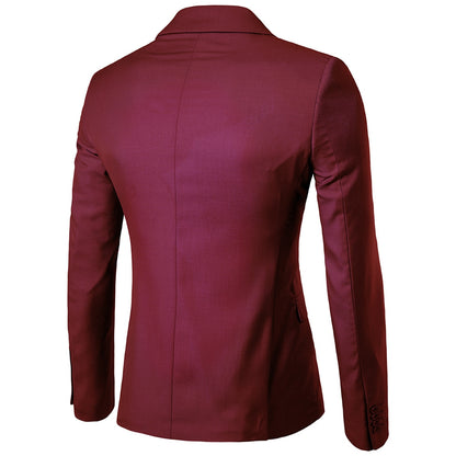 Tailored Fit Notched Lapel Single Breasted One-button Men's Party Jacket