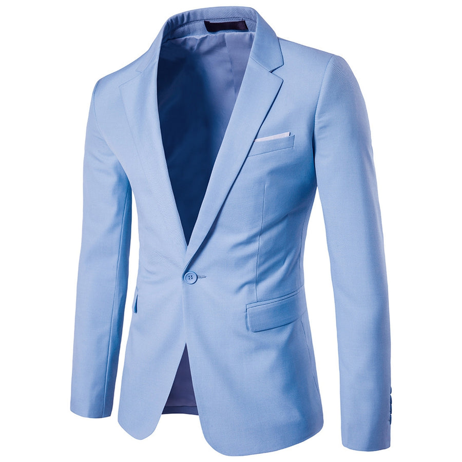 Tailored Fit Notched Lapel Single Breasted One-button Men's Party Jacket