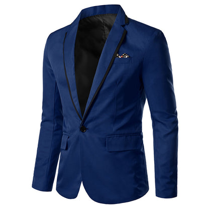 Tailored Fit Notched Lapel Single Breasted One-button Men's Party Jacket