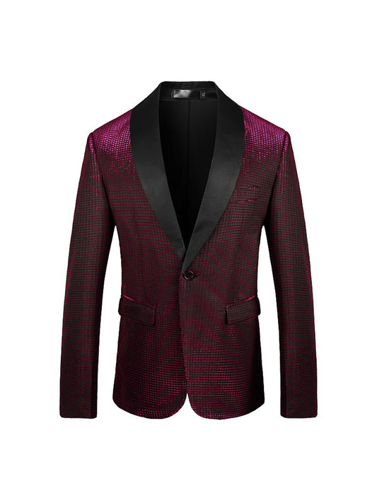 Tailored Fit Shawl Lapel Single Breasted One-button Men's Party Jacket