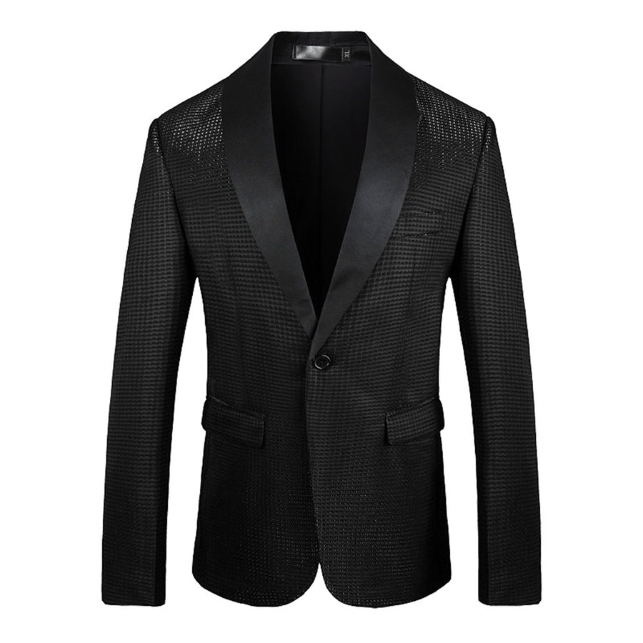 Tailored Fit Shawl Lapel Single Breasted One-button Men's Party Jacket