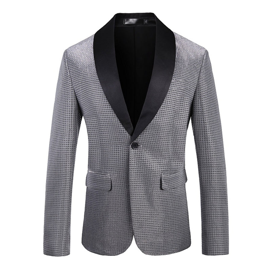 Tailored Fit Shawl Lapel Single Breasted One-button Men's Party Jacket