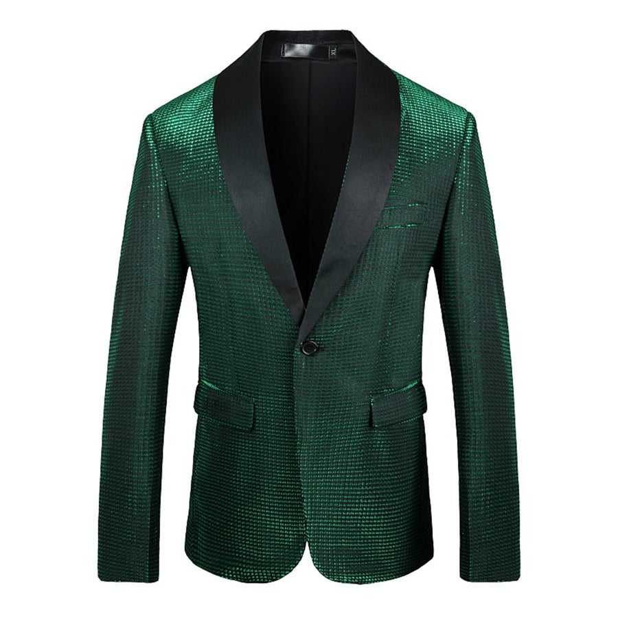 Tailored Fit Shawl Lapel Single Breasted One-button Men's Party Jacket