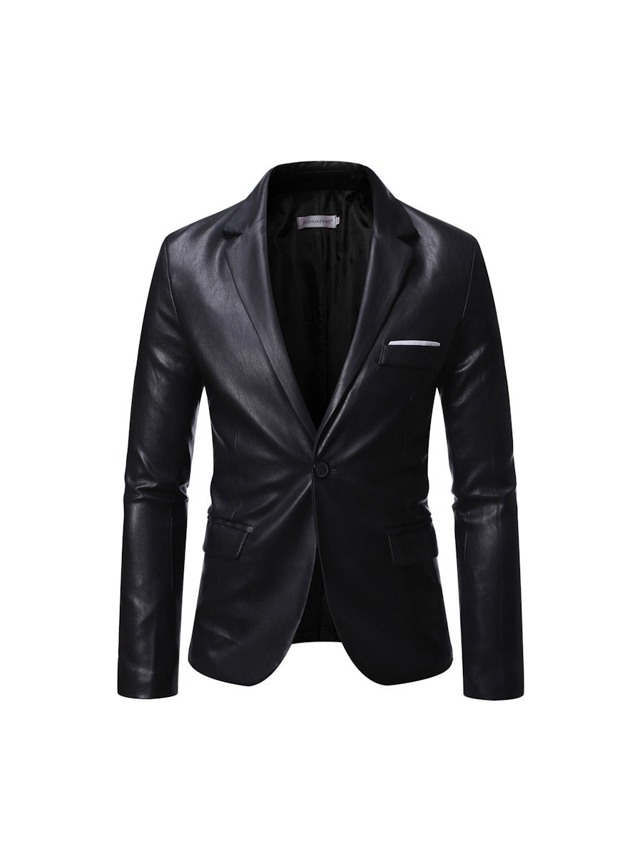 Tailored Fit Notched Lapel Single Breasted One-button Men's Party Jacket