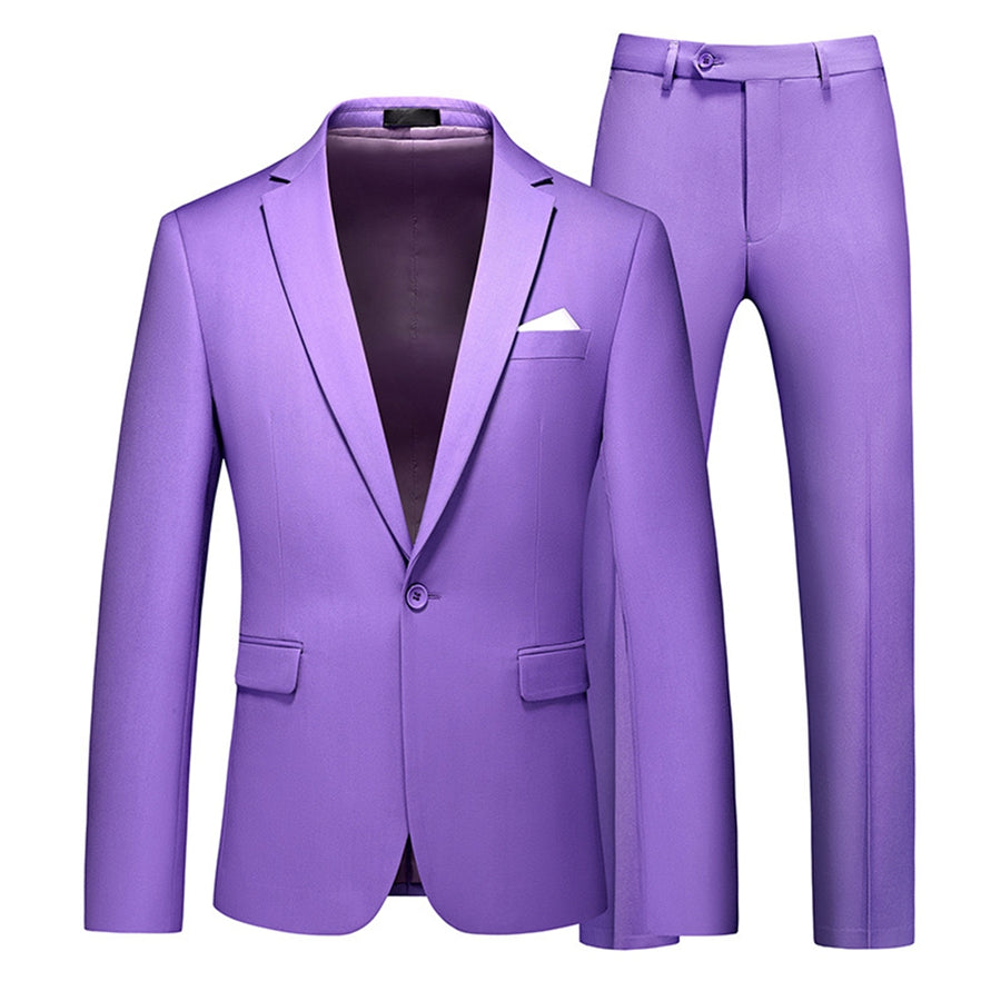 Tailored Fit Single Breasted One-button 2 Pieces Men's Prom Party Suits