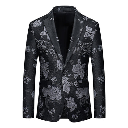 Tailored Fit Notched Lapel Single Breasted One-button Men's Party Jacket