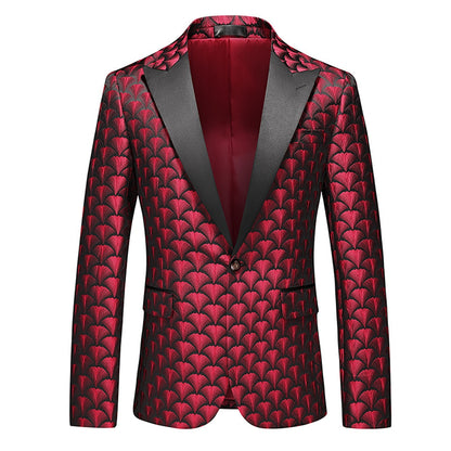 Tailored Fit Single Breasted One-button Men's Party Jacket