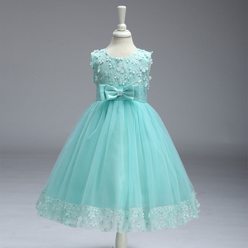 Ball Gown Scoop Sleeveless Embroidery Christmas Dresses for Girls