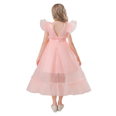 Tulle Scoop Neck Sleeveless Flower Girl Dresses with Pleats & Bow(s)