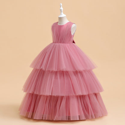 Tulle Ball Gown Scoop Sleeveless Ankle-Length Christmas Dresses for Girls