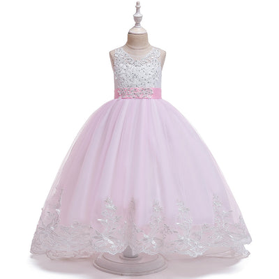 Princess Ball Gown Scoop Sleeveless Flower Girl Dresses with Appliques