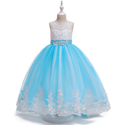 Princess Ball Gown Scoop Sleeveless Flower Girl Dresses with Appliques