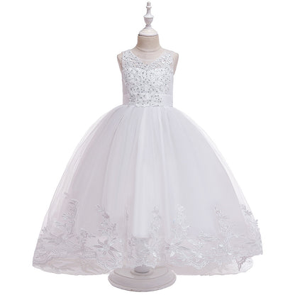 Princess Ball Gown Scoop Sleeveless Flower Girl Dresses with Appliques