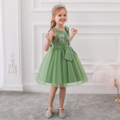 Princess Ball Gown Scoop Flower Girl Dresses with Appliques