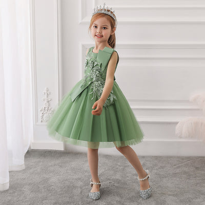 Princess Ball Gown Scoop Flower Girl Dresses with Appliques