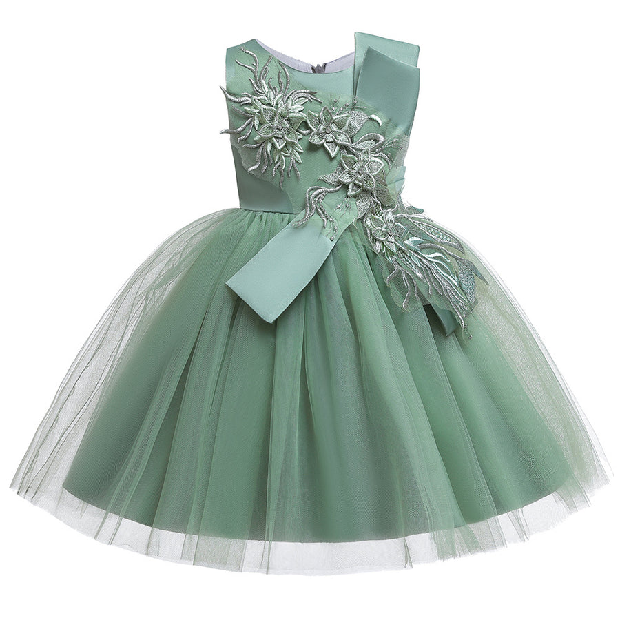 Princess Ball Gown Scoop Flower Girl Dresses with Appliques