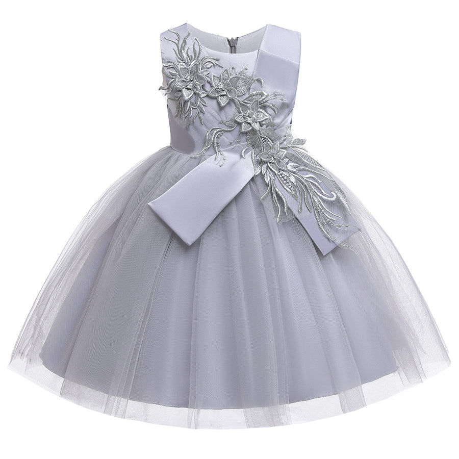 Princess Ball Gown Scoop Flower Girl Dresses with Appliques