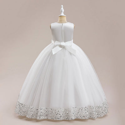 A-Line/Princess Scoop Flower Girl Dresses with Sequins