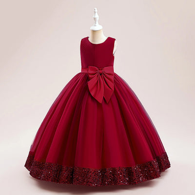 A-Line/Princess Scoop Flower Girl Dresses with Sequins