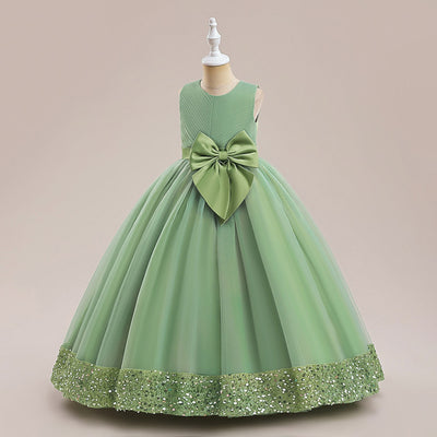 A-Line/Princess Scoop Flower Girl Dresses with Sequins