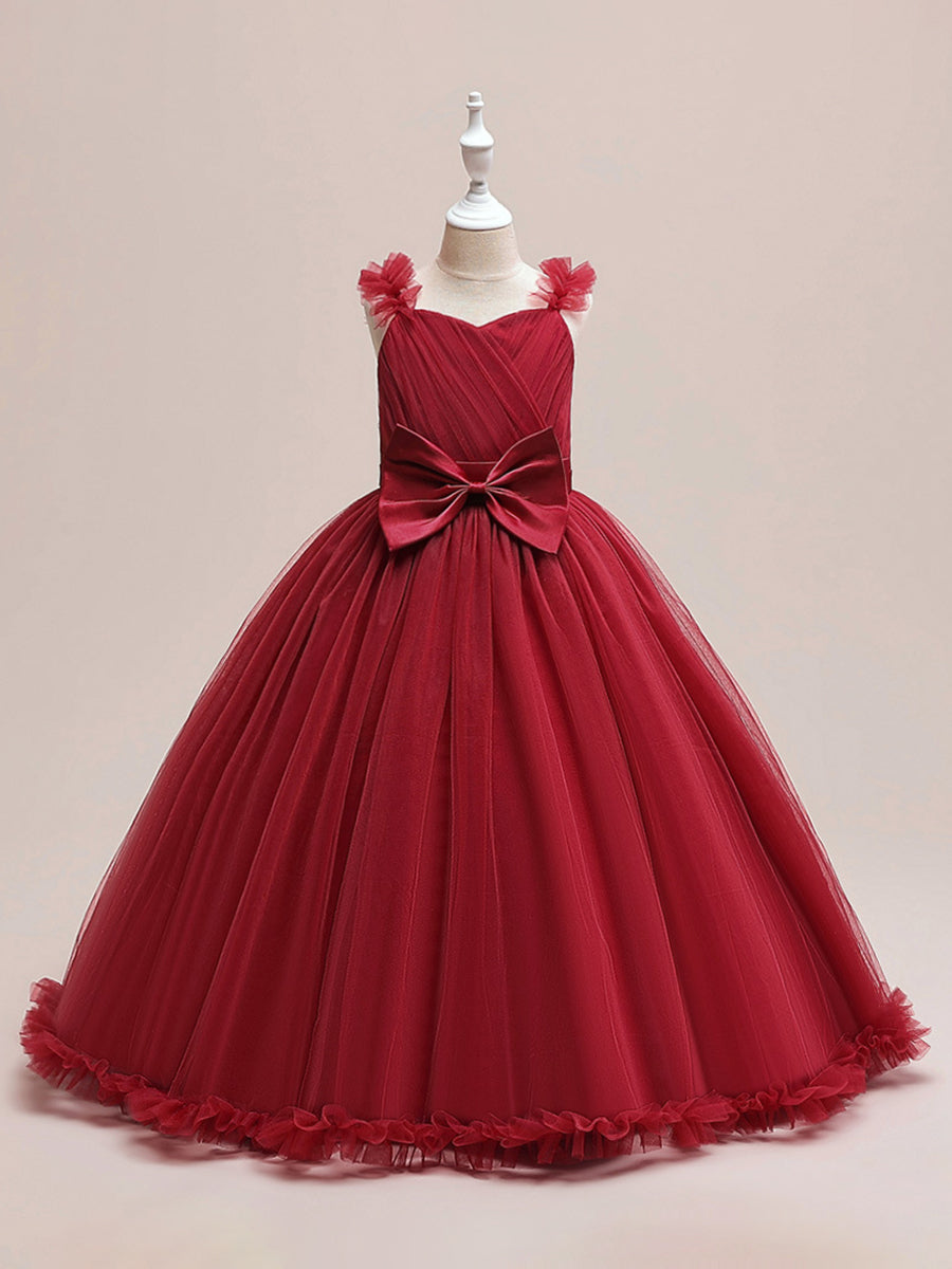 A-Line/Princess Scoop Sleeveless Christmas Dresses for Girls