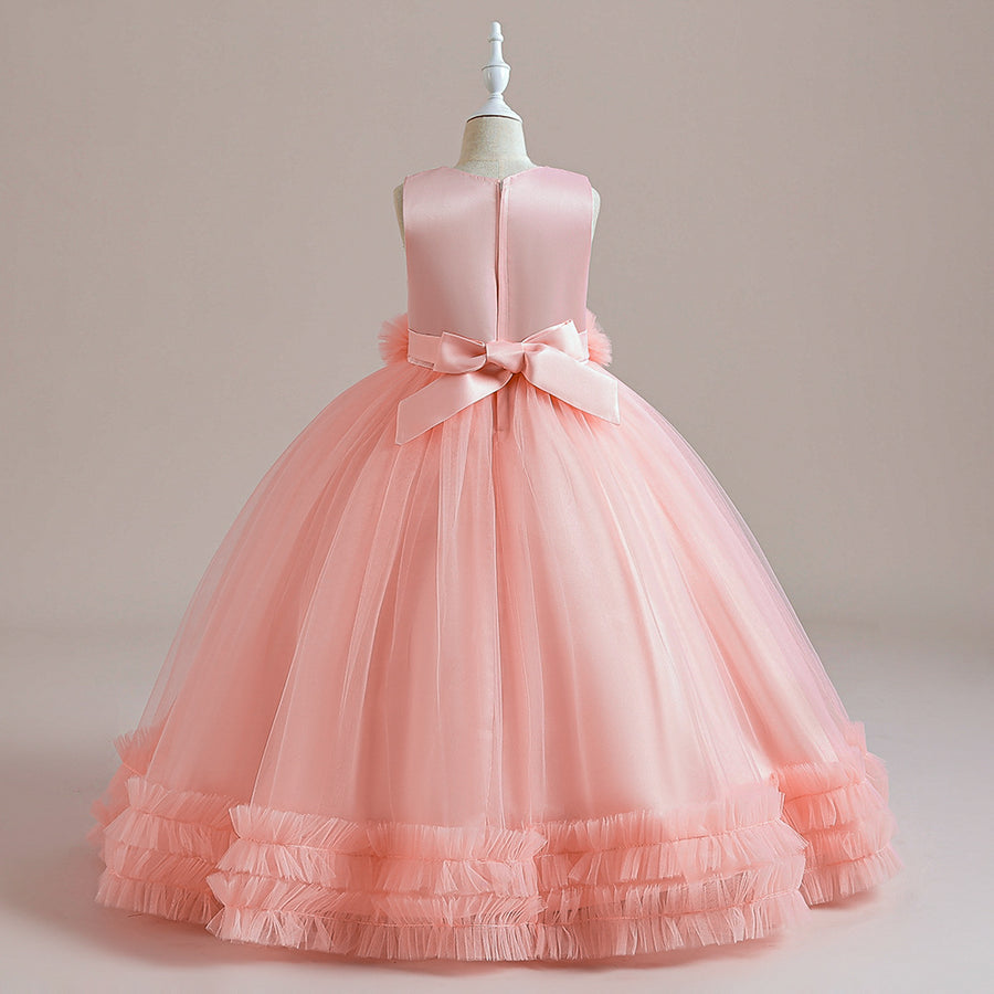 Ball Gown Scoop Sleeveless Flower Girl Dresses with Applique