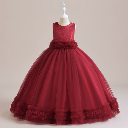 Ball Gown Scoop Sleeveless Flower Girl Dresses with Applique