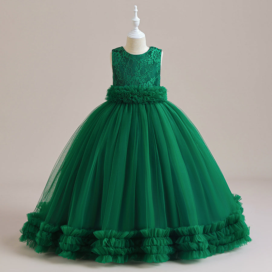 Ball Gown Scoop Sleeveless Flower Girl Dresses with Applique