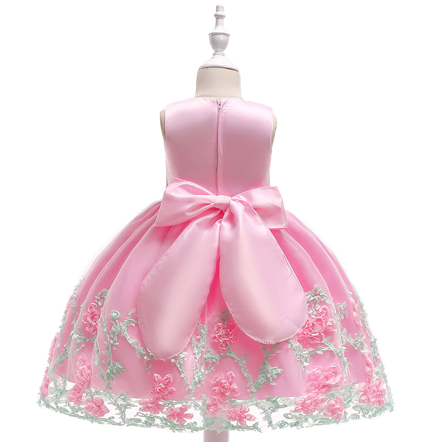 Ball Gown Scoop Sleeveless Flower Girl Dresses with Solid Flower