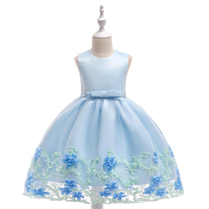 Ball Gown Scoop Sleeveless Flower Girl Dresses with Solid Flower