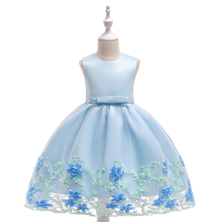 Ball Gown Scoop Sleeveless Flower Girl Dresses with Solid Flower