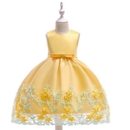 Ball Gown Scoop Sleeveless Flower Girl Dresses with Solid Flower