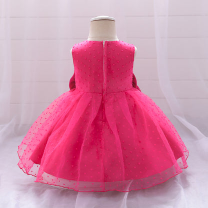 Ball Gown Scoop Sleeveless Flower Girl Dresses with Bow Knot