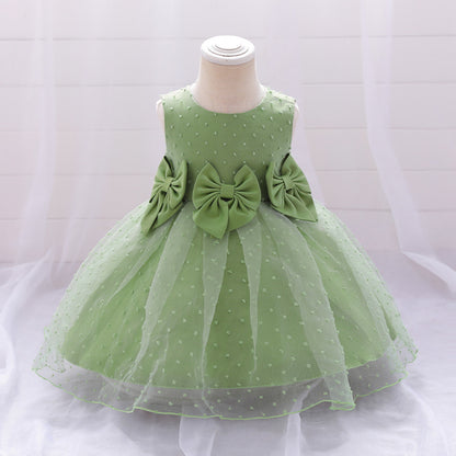 Ball Gown Scoop Sleeveless Flower Girl Dresses with Bow Knot