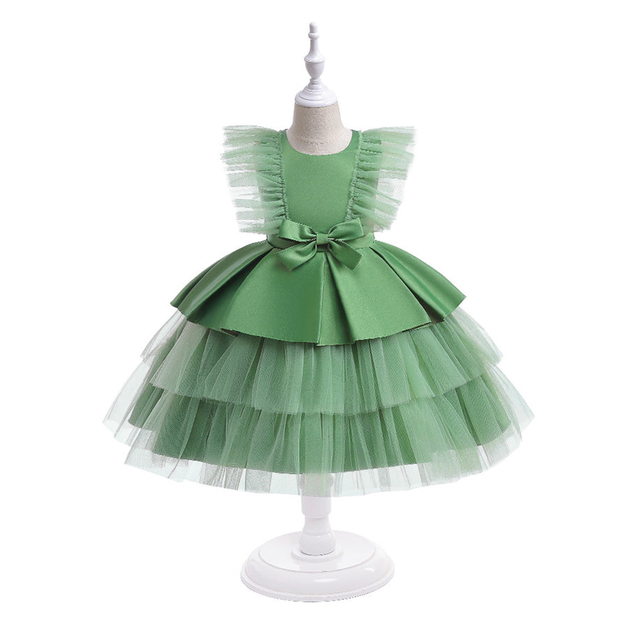 Ball Gown Scoop Flying Sleeves Flower Girl Dresses with Bow Knot