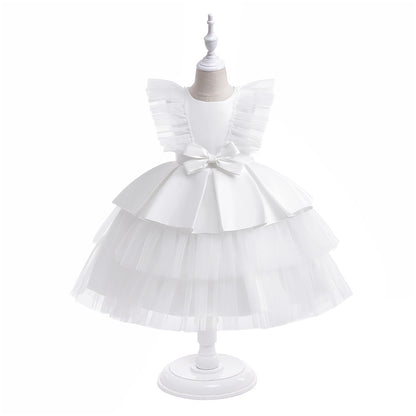 Ball Gown Scoop Flying Sleeves Flower Girl Dresses with Bow Knot