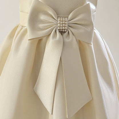 A-Line/Princess Scoop Puff Sleeves Flower Girl Dresses with Bow Knot