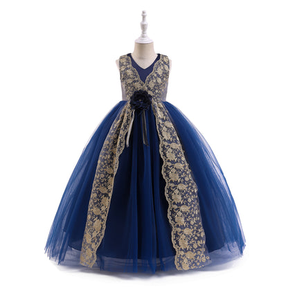 Ball Gown V-Neck Sleeveless Flower Girl Dresses with Sash