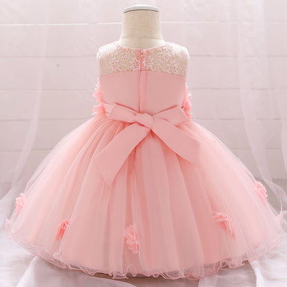 Ball Gown Scoop Sleeveless Flower Girl Dresses with Solid Flowers