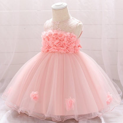 Ball Gown Scoop Sleeveless Flower Girl Dresses with Solid Flowers