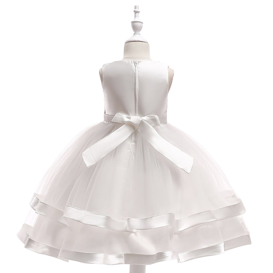 Ball Gown Scoop Sleeveless Flower Girl Dresses with Pearls