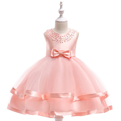 Ball Gown Scoop Sleeveless Flower Girl Dresses with Pearls