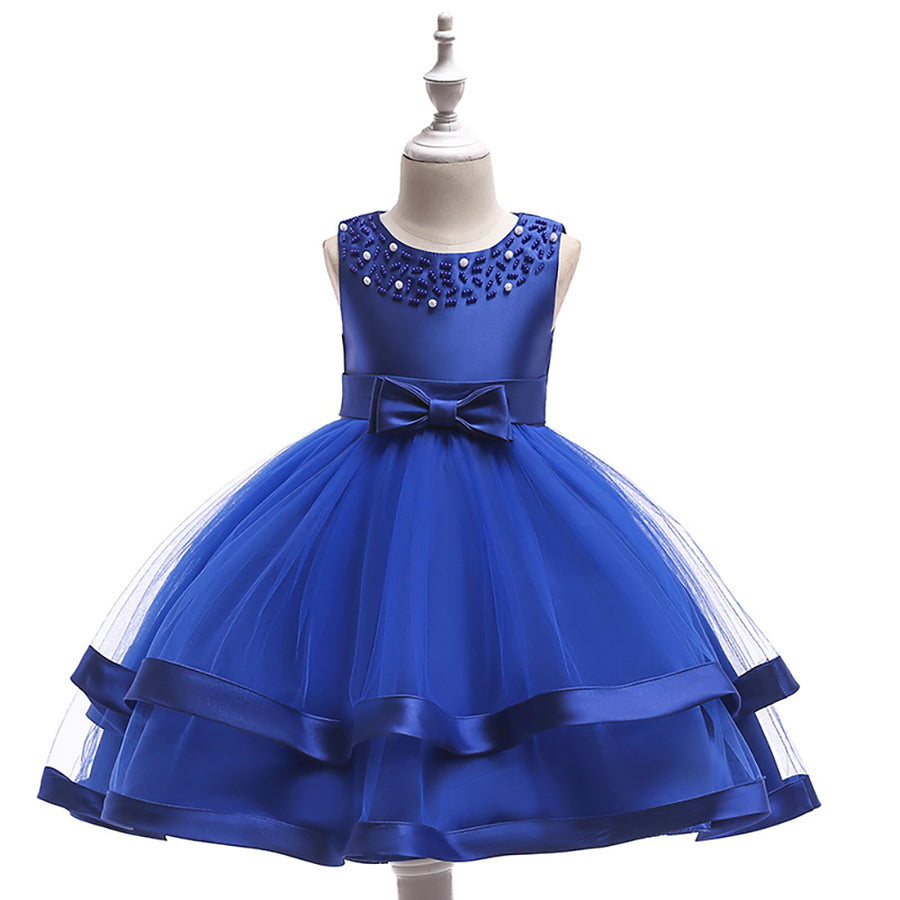 Ball Gown Scoop Sleeveless Flower Girl Dresses with Pearls