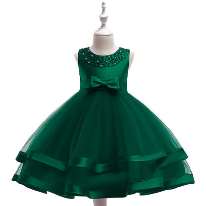 Ball Gown Scoop Sleeveless Flower Girl Dresses with Pearls