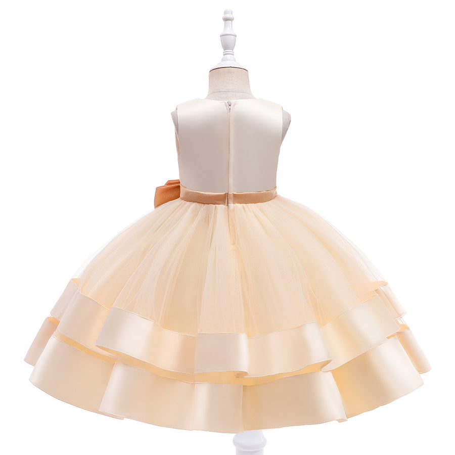 Ball Gown V-Neck Sleeveless Flower Girl Dresses with Bow Knot